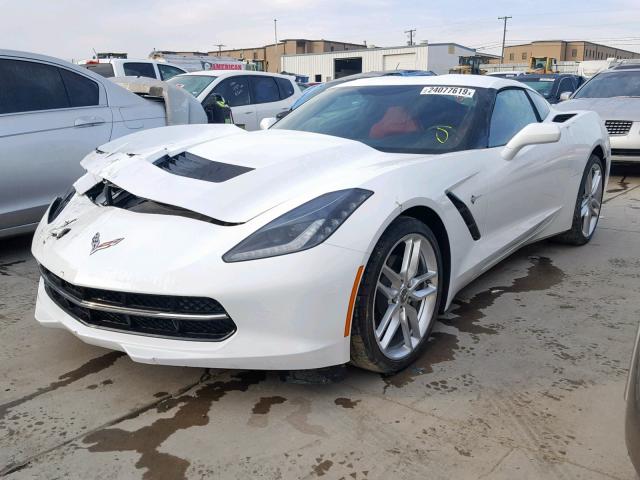 1G1YB2D76J5101427 - 2018 CHEVROLET CORVETTE S WHITE photo 2