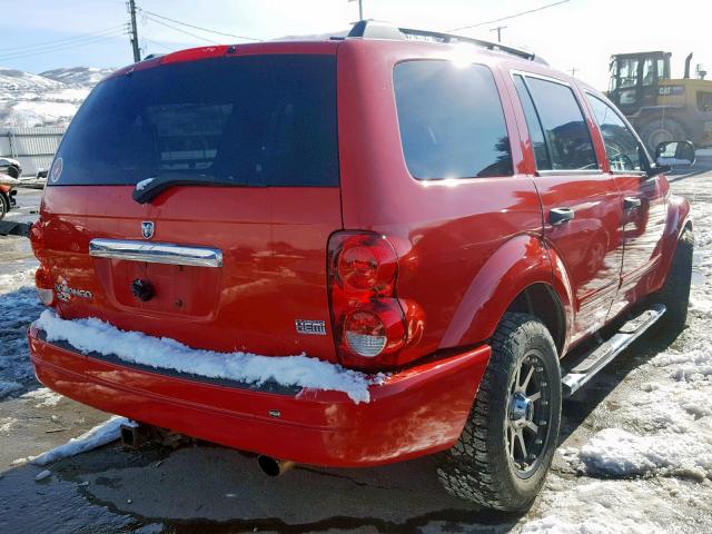 1D4HB48D75F539492 - 2005 DODGE DURANGO SL RED photo 4