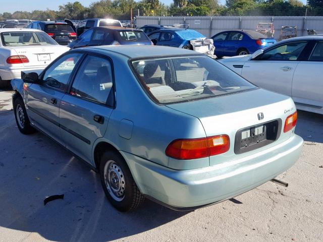 1HGEG8644NL017191 - 1992 HONDA CIVIC DX GREEN photo 3