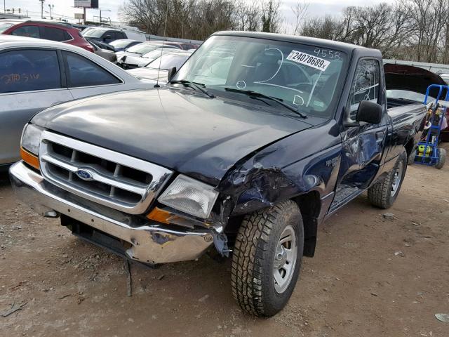 1FTYR10C3XUA49558 - 1999 FORD RANGER BLUE photo 2