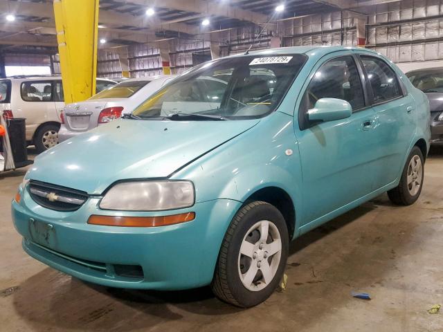 KL1TD52625B297873 - 2005 CHEVROLET AVEO BASE Теңіз түсті фото 2
