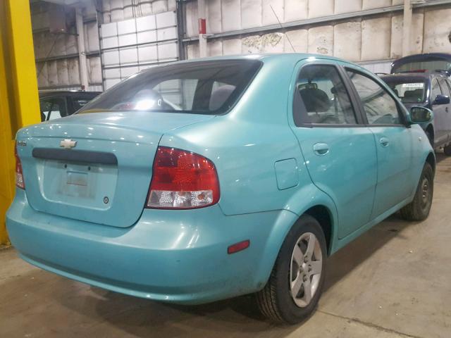 KL1TD52625B297873 - 2005 CHEVROLET AVEO BASE Теңіз түсті фото 4