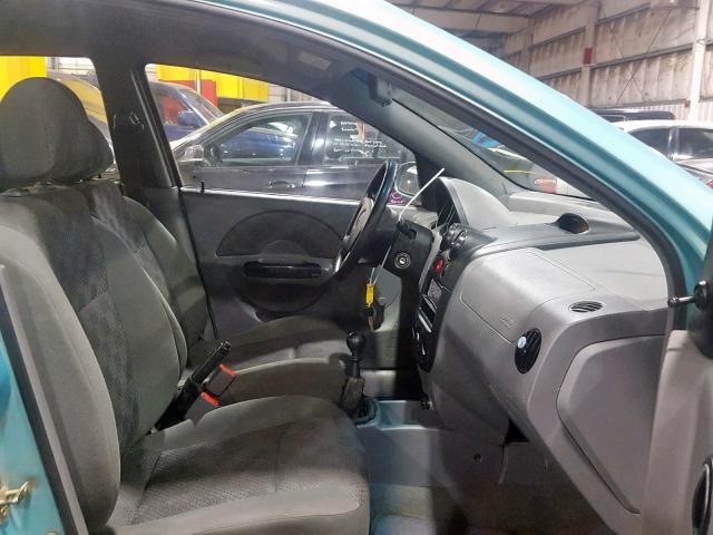 KL1TD52625B297873 - 2005 CHEVROLET AVEO BASE Теңіз түсті фото 5