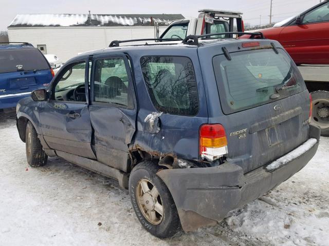 1FMYU02131KA76844 - 2001 FORD ESCAPE XLS BLUE photo 3