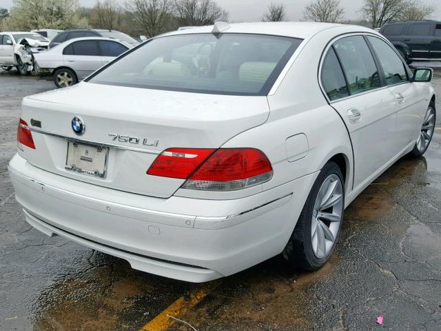 WBAHN83547DT65355 - 2007 BMW 750 WHITE photo 4