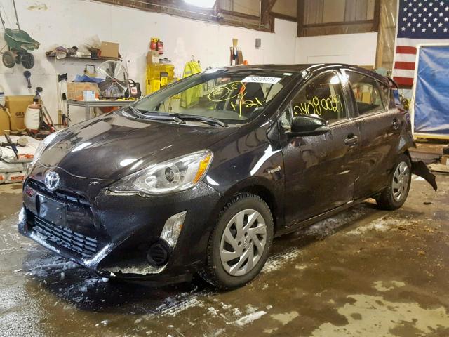 JTDKDTB30F1113813 - 2015 TOYOTA PRIUS C BLACK photo 2