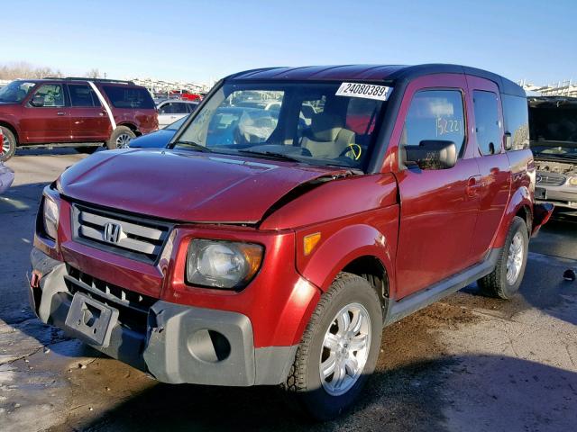 5J6YH28728L011644 - 2008 HONDA ELEMENT EX RED photo 2