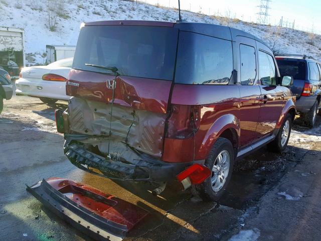 5J6YH28728L011644 - 2008 HONDA ELEMENT EX RED photo 4