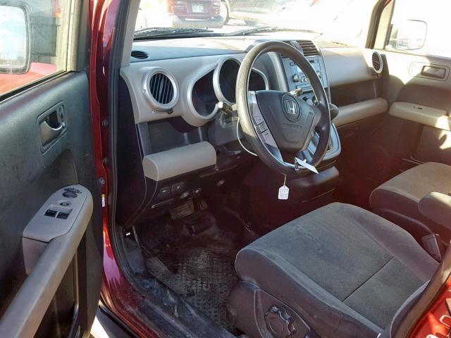 5J6YH28728L011644 - 2008 HONDA ELEMENT EX RED photo 9