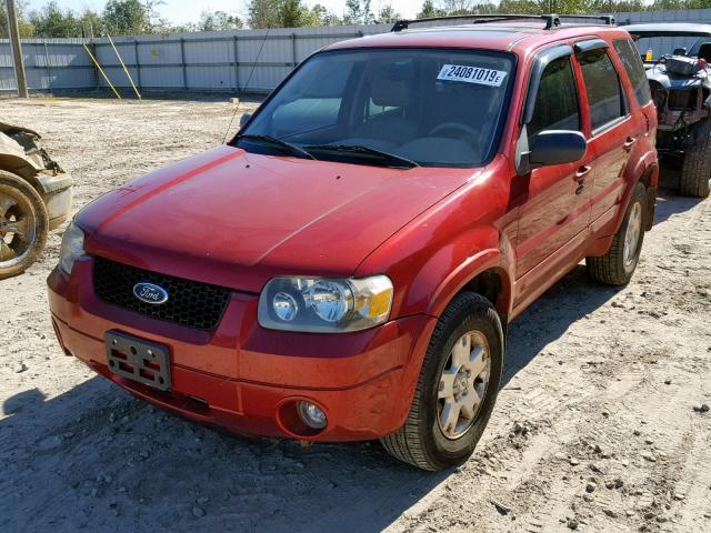 1FMYU94156KD09809 - 2006 FORD ESCAPE LIM RED photo 2