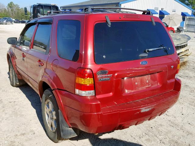 1FMYU94156KD09809 - 2006 FORD ESCAPE LIM RED photo 3