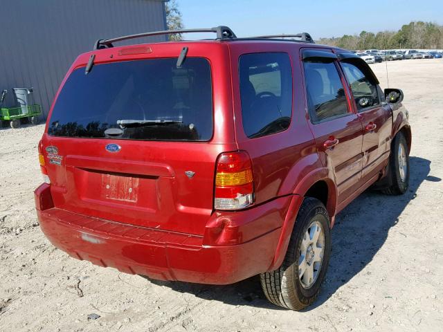 1FMYU94156KD09809 - 2006 FORD ESCAPE LIM RED photo 4