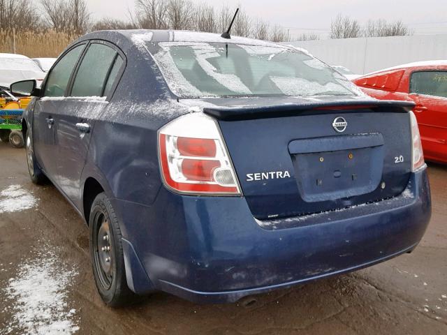 3N1AB61E97L707643 - 2007 NISSAN SENTRA 2.0 BLUE photo 3