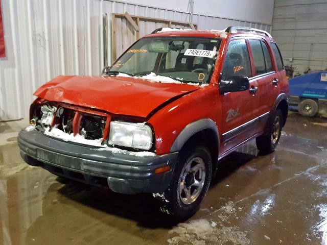 2CNBJ734726919352 - 2002 CHEVROLET TRACKER ZR RED photo 2