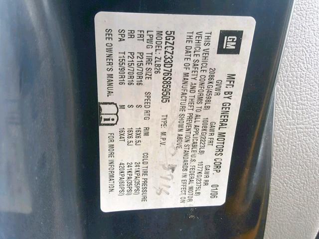 5GZCZ33D76S859505 - 2006 SATURN VUE 白色 照片 10