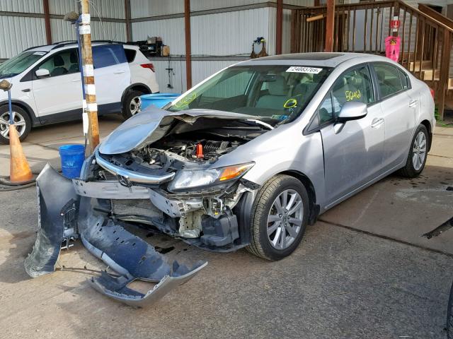 2HGFB2F83CH319195 - 2012 HONDA CIVIC EX SILVER photo 2