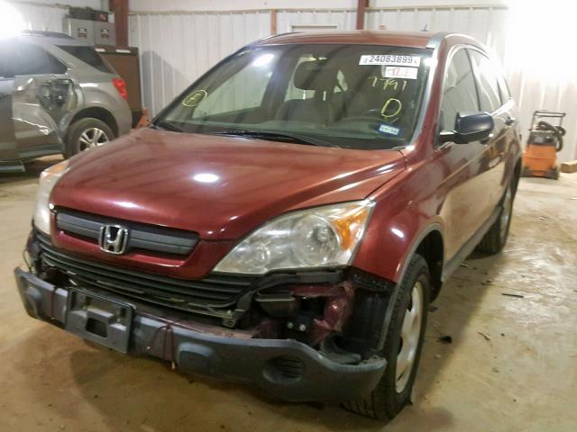 JHLRE38377C007791 - 2007 HONDA CR-V LX MAROON photo 2