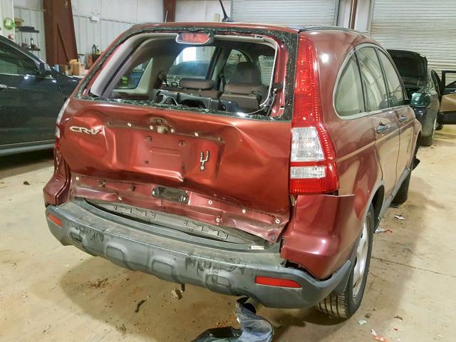 JHLRE38377C007791 - 2007 HONDA CR-V LX MAROON photo 4