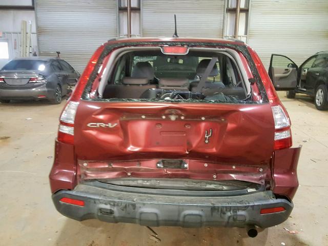 JHLRE38377C007791 - 2007 HONDA CR-V LX MAROON photo 9