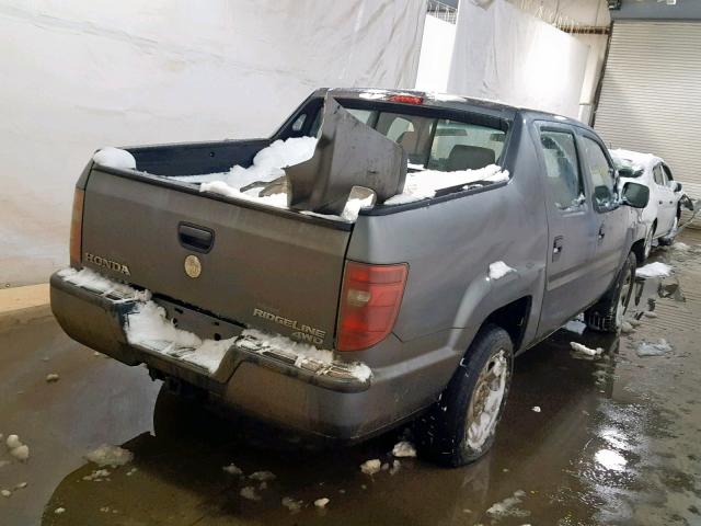 5FPYK16209B100231 - 2009 HONDA RIDGELINE GRAY photo 4