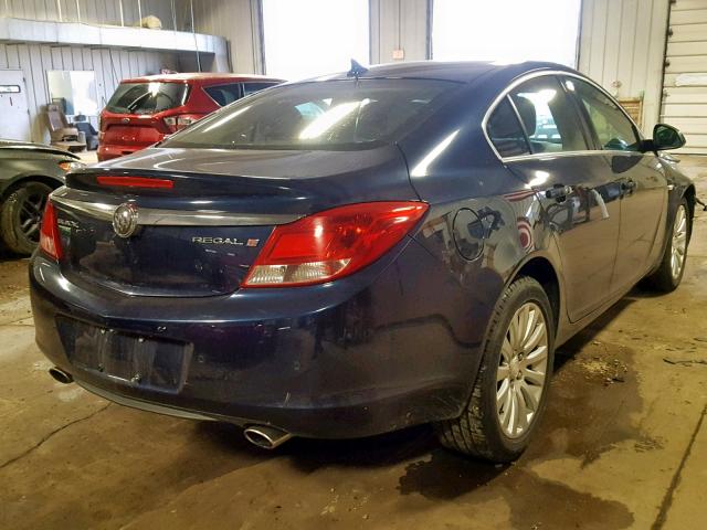 2G4GV5EV9B9187633 - 2011 BUICK REGAL CXL BLUE photo 4