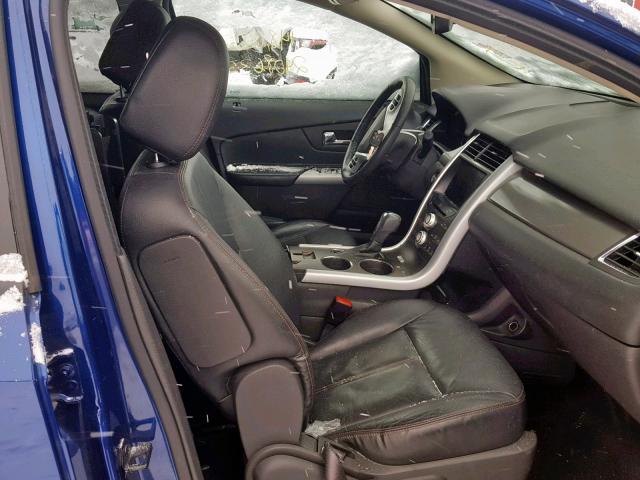 2FMDK3JC5DBE23985 - 2013 FORD EDGE SEL BLUE photo 5