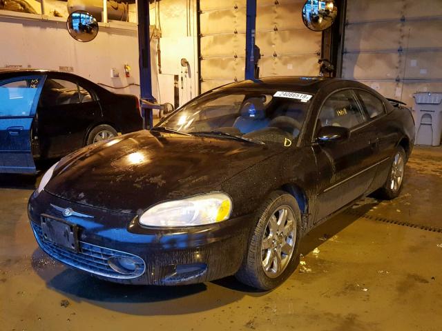 4C3AG52H82E092628 - 2002 CHRYSLER SEBRING LX BLACK photo 2