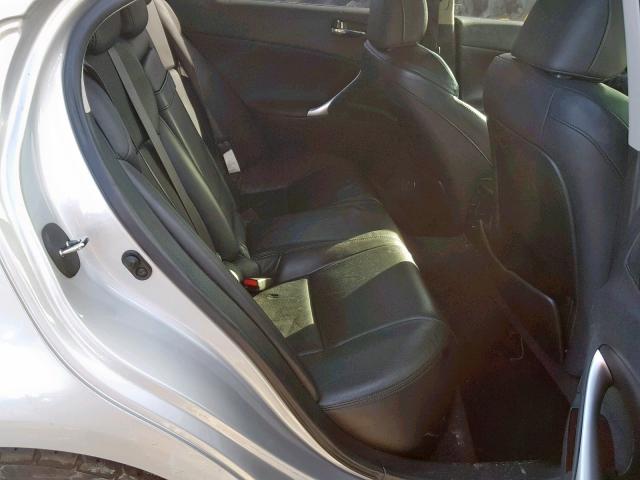 JTHBK262775033760 - 2007 LEXUS IS 250 SILVER photo 6