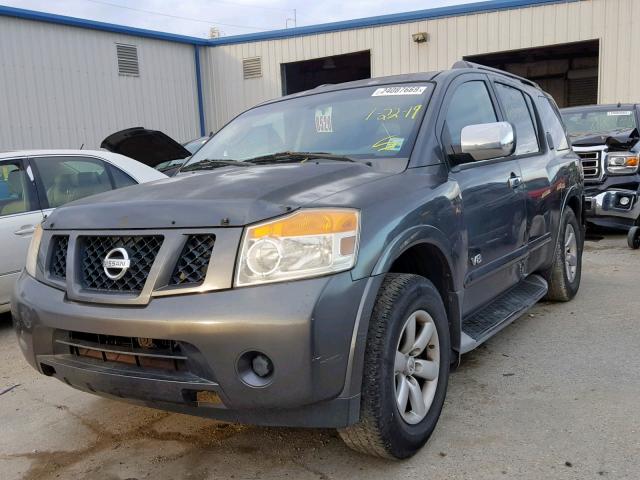 5N1BA08D68N623405 - 2008 NISSAN ARMADA SE GRAY photo 2