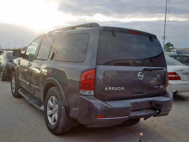 5N1BA08D68N623405 - 2008 NISSAN ARMADA SE GRAY photo 3