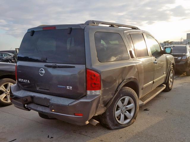 5N1BA08D68N623405 - 2008 NISSAN ARMADA SE GRAY photo 4