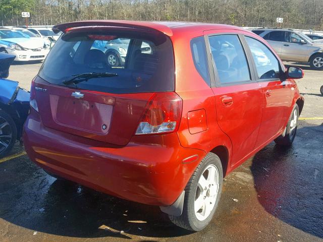 KL1TG66666B666937 - 2006 CHEVROLET AVEO LT RED photo 4