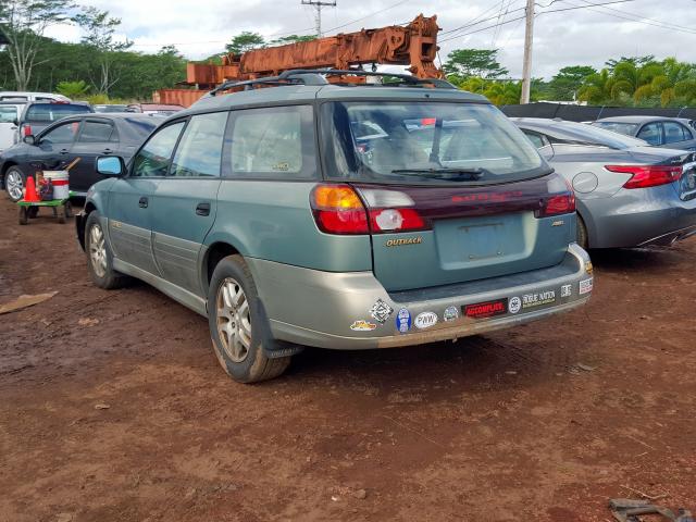 4S3BH665037641314 - 2003 SUBARU LEGACY OUT GREEN photo 3