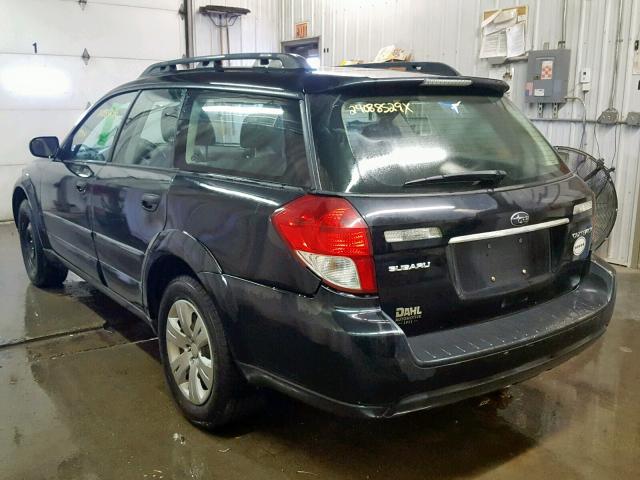 4S4BP60C786337576 - 2008 SUBARU OUTBACK BLACK photo 3