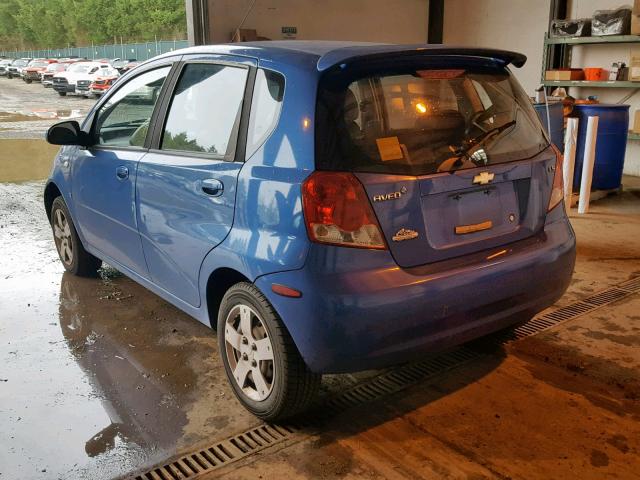 KL1TD66637B745895 - 2007 CHEVROLET AVEO BASE Көк фото 3