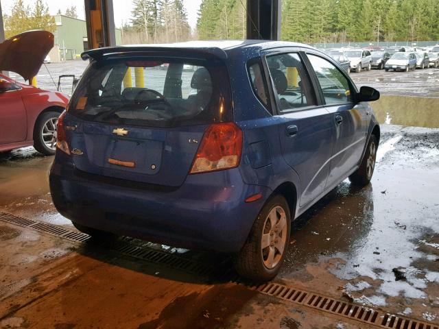 KL1TD66637B745895 - 2007 CHEVROLET AVEO BASE Көк фото 4