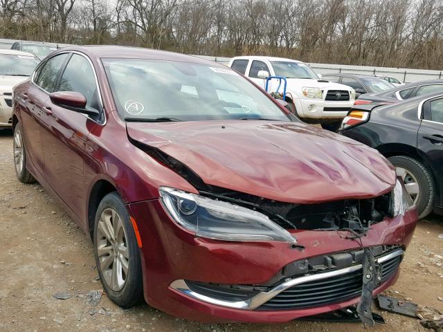 1C3CCCAB9FN716496 - 2015 CHRYSLER 200 LIMITE MAROON photo 1