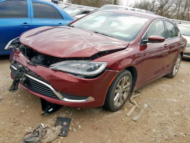 1C3CCCAB9FN716496 - 2015 CHRYSLER 200 LIMITE MAROON photo 2