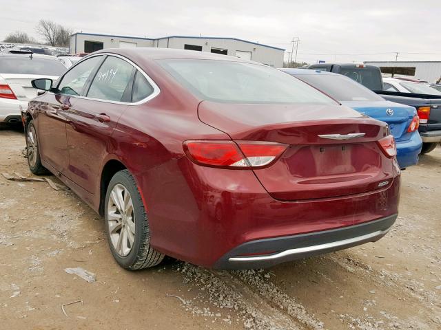 1C3CCCAB9FN716496 - 2015 CHRYSLER 200 LIMITE MAROON photo 3