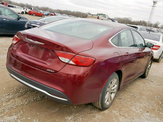 1C3CCCAB9FN716496 - 2015 CHRYSLER 200 LIMITE MAROON photo 4