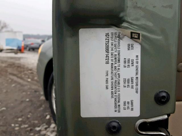 1G1ZT52895F147218 - 2005 CHEVROLET MALIBU LS GRAY photo 10