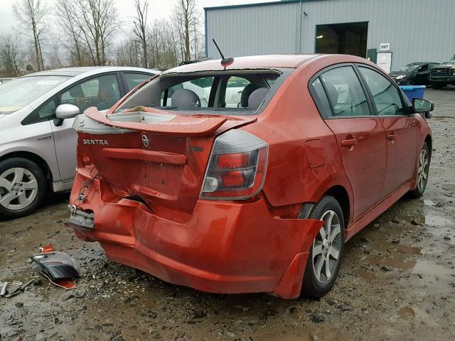 3N1AB6AP8BL707434 - 2011 NISSAN SENTRA 2.0 RED photo 4