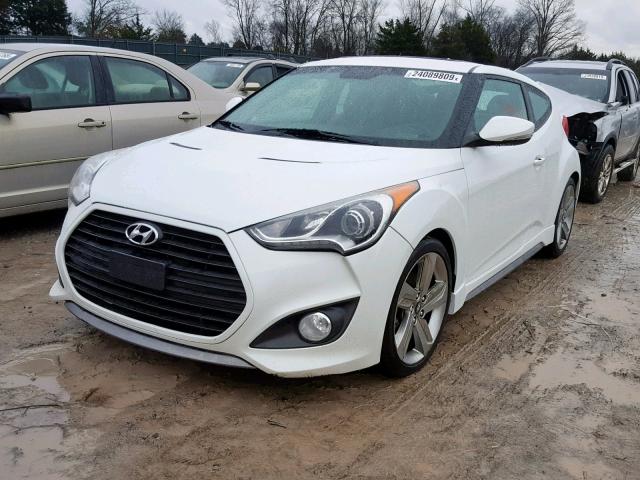 KMHTC6AE7DU140879 - 2013 HYUNDAI VELOSTER T WHITE photo 2