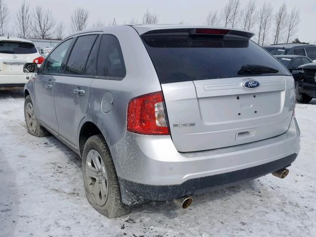 2FMDK3JC7BBB56099 - 2011 FORD EDGE SEL SILVER photo 3