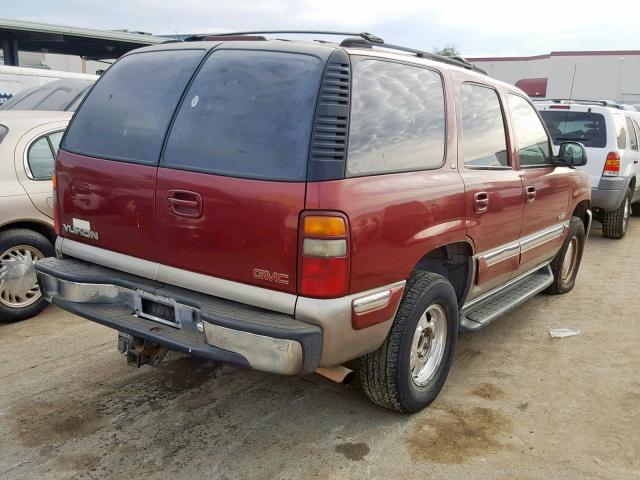 1GKEK13T61R209336 - 2001 GMC YUKON RED photo 4