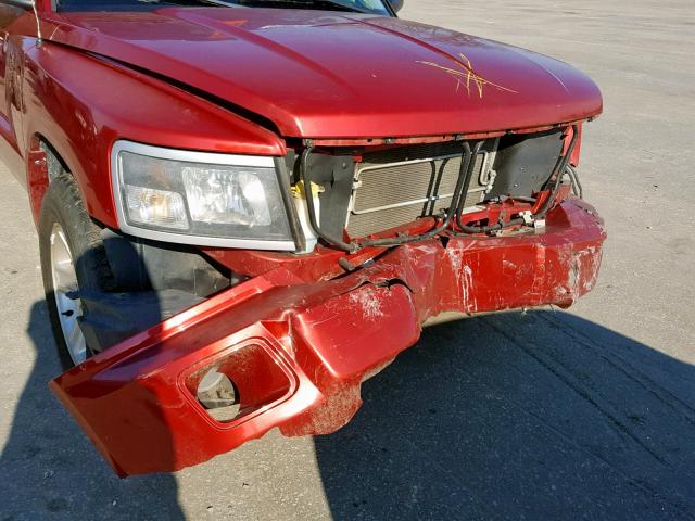 1D7CE3GKXAS228204 - 2010 DODGE DAKOTA SXT RED photo 9