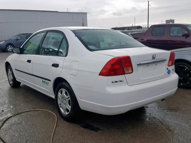 1HGEN26461L000339 - 2001 HONDA CIVIC GX WHITE photo 3