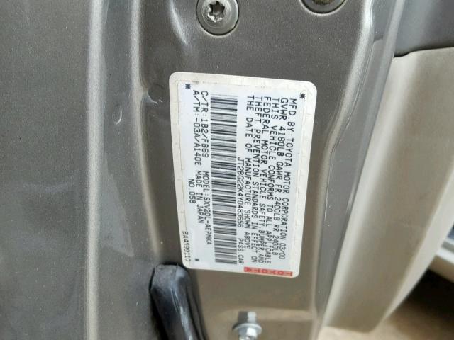 JT2BG22K4Y0483656 - 2000 TOYOTA CAMRY CE TAN photo 10