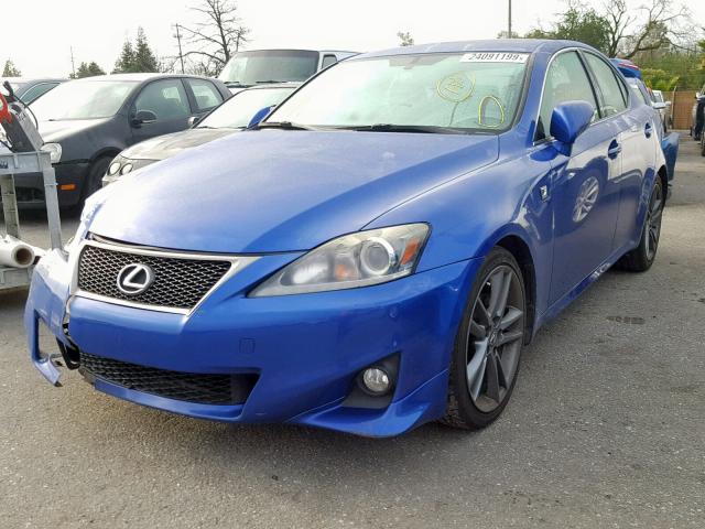 JTHBF5C25B5152278 - 2011 LEXUS IS 250 BLUE photo 2