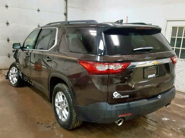 1GNERGKW7KJ107945 - 2019 CHEVROLET TRAVERSE L BROWN photo 3